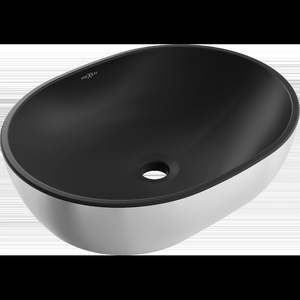 Mexen Viki кухненска мивка върху плота 48 x 35 см, черен мат/сребърен - 21054874 (21054874)