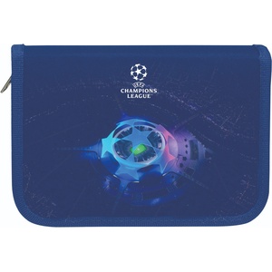 Eurocom Несесер UEFA 1 цип, 2 прегради, празен, 21x4x14cm, син (30022-А-UEFA)