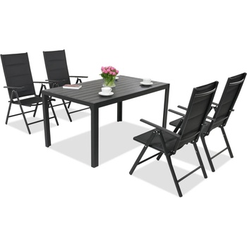 Garden Point Градински мебели от алуминиев polywood Verona Garden Point за 4 души черни (GAP321-4)