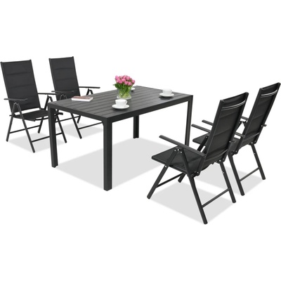 Garden Point Градински мебели от алуминиев polywood Verona Garden Point за 4 души черни (GAP321-4)