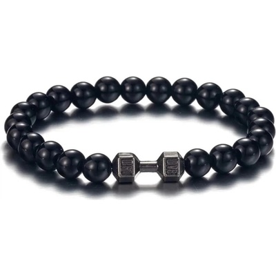 Blingstar náramek Barbell Činka Live Lift Fitness 2374 černý/Gun