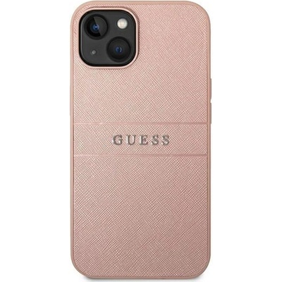 Pouzdro Guess PU Leather Saffiano Apple iPhone 14 Plus, růžové