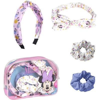 Disney Minnie toaletná taška 1 ks + čelenka do vlasov 2 ks + gumičky do vlasov 2 ks