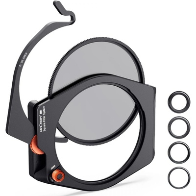 K&F Concept X-PRO square filter holder with built-in 95 mm CPL filter and 4 adapter rings