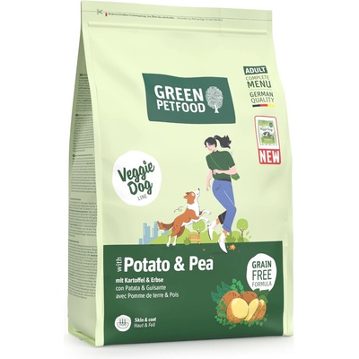 Green Petfood VeggieDog Grain Free brambory a hrášek 3 kg