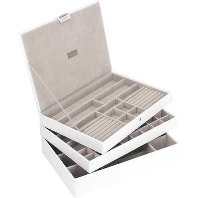 Stackers Ковчеже за бижута Stackers тройно supersize бяло-бежово (73126)