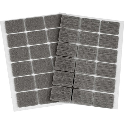 Suchý zip samolepicí obdélníčky 25x32 mm, malé, 4 šedá