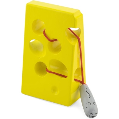 Viga Toys Дървена игра за нанизване Viga - Сиренце и мишка (56281)