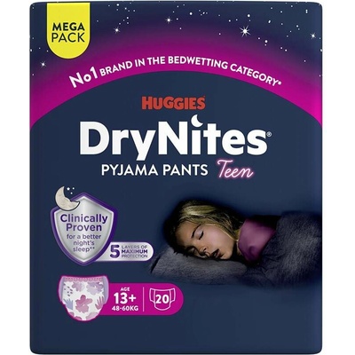 Huggies DryNites MEGA pro dívky 13+ let 48-60kg 20ks
