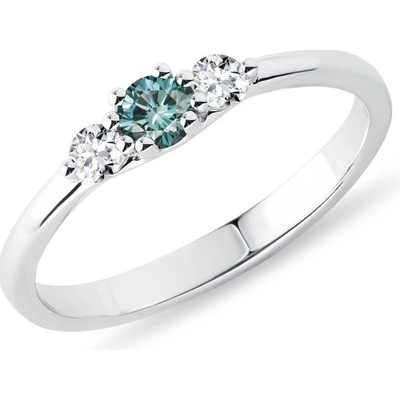 Klenota Zlatý diamantový prsteň s modrým diamantom k0295052