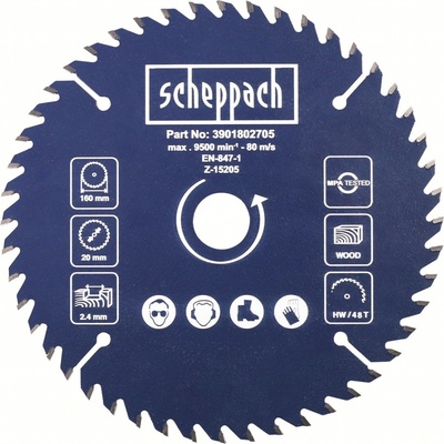 Scheppach pilový kotouč 160/20mm, 48z pro DIVAR 55 / PL 55
