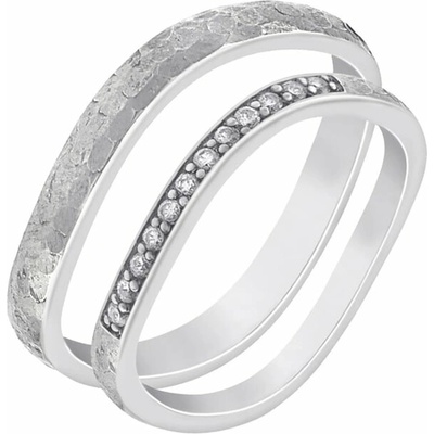 Eppi Zlaté tepané svadobné obrúčky s diamantmi Sanders RW41079