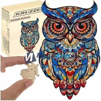 Kruzzel 24551 Drevené puzzle sova, 177 ks