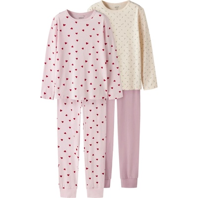 Name it Детско ежедневно термо бельо Name it Kid's Nightset 2-Pack Everyday base layer - Ballerina Heart and Flower AOP - размер 158/164 (EU) (714-2112-0117)