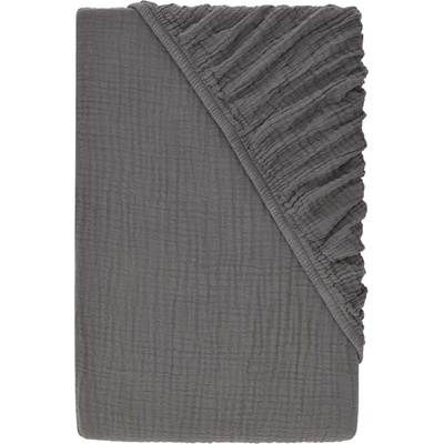 Livarno Mušelínové napínací prostěradlo šedé 180-200x200