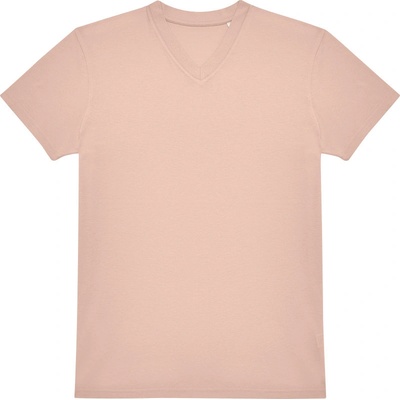 B&C E150 V s výstřihem do V krátký rukáv pánské COT01013Tx5300-soft rose