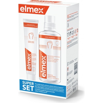 Elmex Caries Protection ústna voda 400 ml + Caries Protection zubná pasta 75 ml