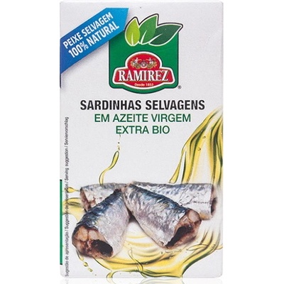 Ramirez Portugalské sardinky v bio extra panenskom olivovom oleji 125 g