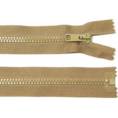 Kostěný zip no.5 rozepínací 75cm bundový color: 689 béžovo-hnědá