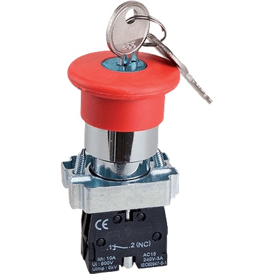 ELMARK БУТОН ГЪБА el2- bs 142 1НЗ+1no С КЛЮЧ ЧЕРВЕН (401142)