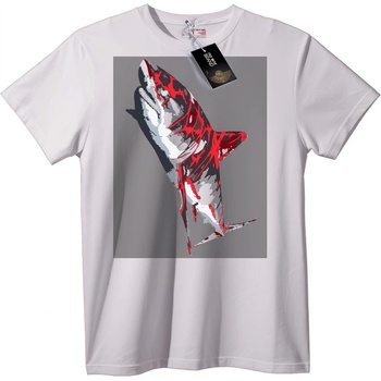 NOONEBRAND Тениска Червена Акула - 2XL, Black