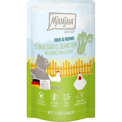 MjAMjAM stlačitelné kapsičky Chicks & Friends kuře a celer 125 g