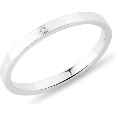 Klenota Tenký prstýnek z bílého zlata s diamantem X0898112L18