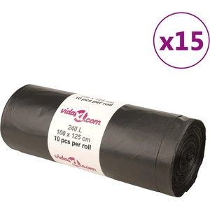 vidaXL Торбички за боклук 150 бр черни 240 л (155341)
