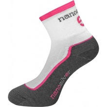Nanosilver Cyklo ponožky so striebrom + Coolmax bielo / ružová