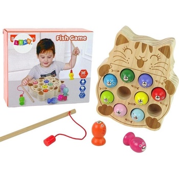 LEAN Toys Дървена игра за риболов с 2 въдици (5905323213074)