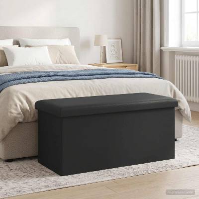 vidaXL Сгъваема пейка за съхранение Сиво 180 кг 80 Л 77 x 38 x 38 см (42045236)