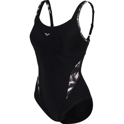 Arena Bodylift Swimsuit Francy Strap Back black white
