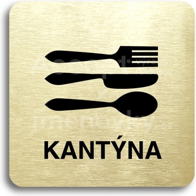ACCEPT Piktogram kantýna II - zlatá tabulka - černý tisk bez rámečku
