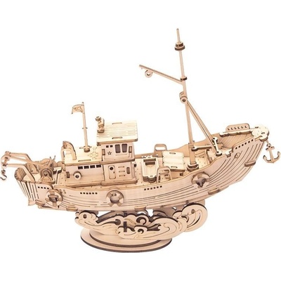 Robotime dřevěné 3D puzzle Rybářská loď TG308 104 ks