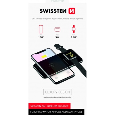 Púzdro SWISSTEN WIRELESS NABÍJEČKA 2v1 ČERNÁ
