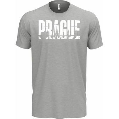 Prague bílý potisk triko