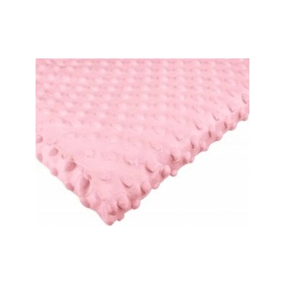Látka minky puntík, 300 g/m², šíře 160 cm, metráž, růžová