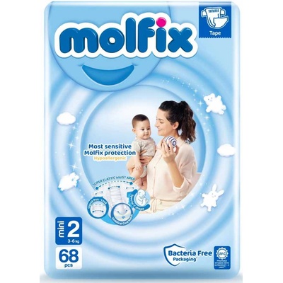 Molfix Бебешки пелени Molfix Jumbo - Mini 2, 3-6 kg, 68 броя (8690536814466)