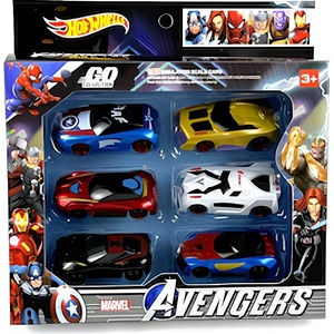  Комплект 6 бр. метални коли AVENGERS с Pull Back механизъм 707С-1