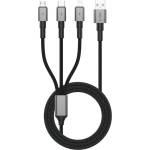 Tech-Protect Кабел за зареждане Tech - Protect UltraBoost DNA 3в1 USB - C / micro USB / Lightning 15W - Сив / 1.2m KP41485