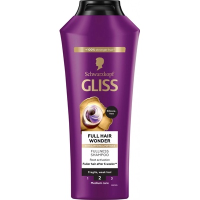 Gliss Full Hair Wonder šampón s kofeínom pre krehké slabé vlasy 400 ml