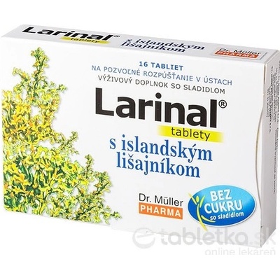 Dr. Müller Larinal s islandským lišajníkom bez cukru so sladidlom 16 tabliet