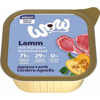 WOW Adult Dog Jehněčí s dýní 150 g