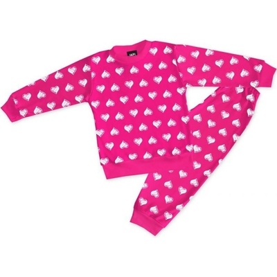 Dievčenské pyžamo Hearts cyklaménová