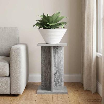 vidaXL Стойка за растения Сив Сонома 25 x 25, 5 x 40, 5 см (899684)