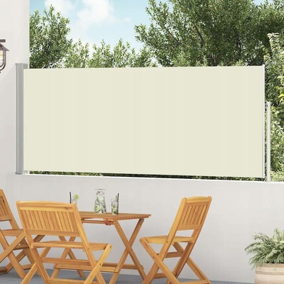 Greatstore Zatahovací boční markýza/zástěna na terasu 120 x 500 cm krémová