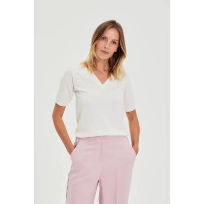 Moodo Бял суитшърт с къси ръкави и V-образно деколте Moodo Moodo | Byal | ЖЕНИ | XS