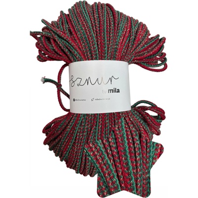 Bavlněná šňůra MILA 5mm - VÁNOČNÍ SEN – Zboží Dáma