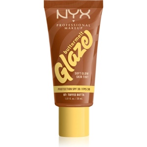 NYX Cosmetics Buttermelt Glaze озаряващ тониращ флуид SPF 30 цвят 07 toffee Buttaml
