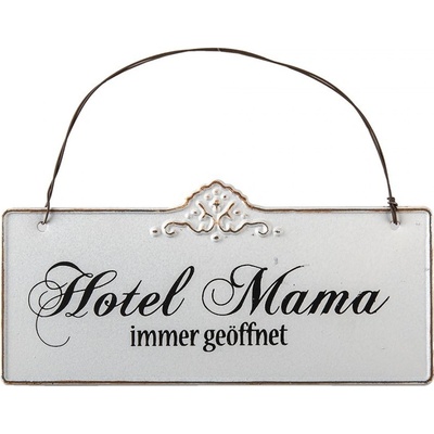 Plechová nástěnná cedule Mama Hotel - 21*15 cm - Clayre & Eef